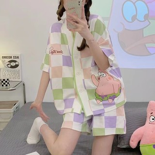 Bộ Pijama nữ đùi chất Kate mềm mặc nhà phong cách hàn quốc dễ thương