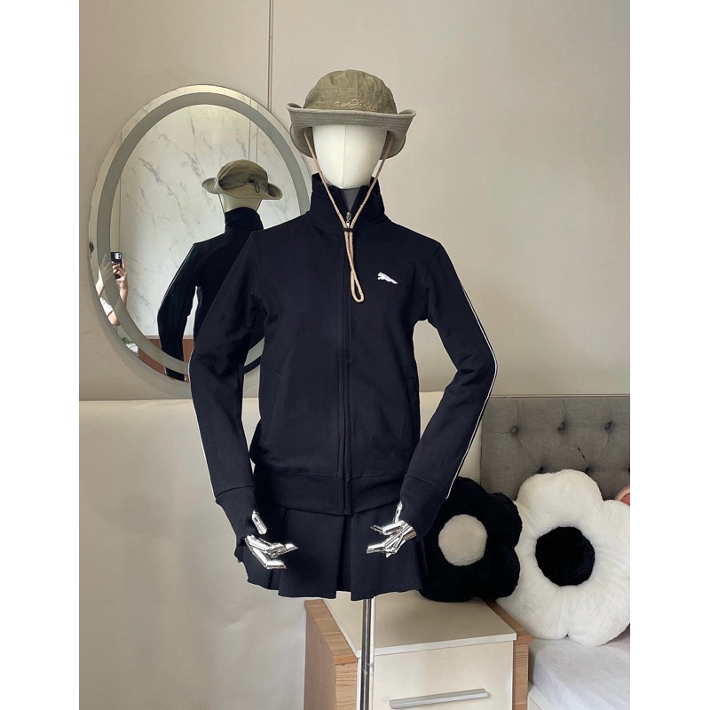 Áo Khoác Cotton Viền Sọc Tay [4 Túi]