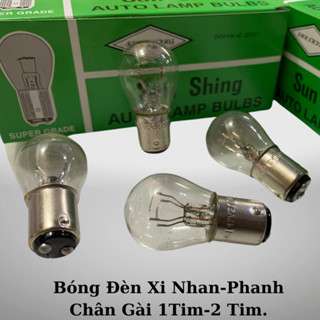 Hộp 10 Bóng Đèn Xi Nhan, Bóng Đèn Phanh Chân Gài 1 Tóc, 2 Tóc 12V/21W...Bắt Cho Xe Du Lịch 4-7 Chỗ Toyota, KIA, Hyundai