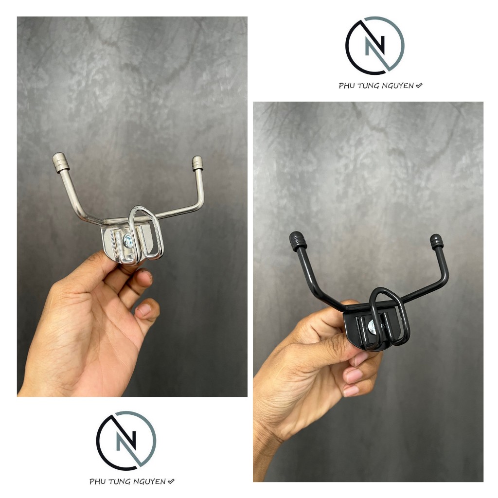 Móc treo đồ xe máy Vario Vision Inox trắng và đen tặng kèm móc chữ U tiện lợi gắn được nhiều loại xe máy MS02