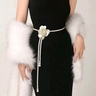 Thắt Lưng Chuỗi Ngọc Đính Hoa Hồng Thời Trang Vintage Thanh Lịch Thời Trang Sang Trọng