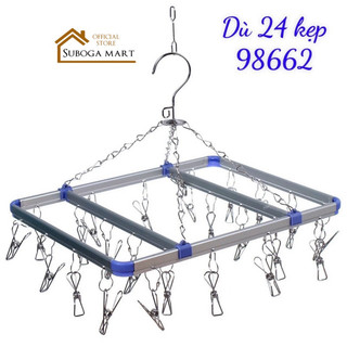 Móc chùm inox phơi đồ cho bé,móc phơi tất đa năng tiết kiệm diện tích,móc treo đồ inox kèm kẹp 98662,98663
