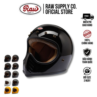 Mũ bảo hiểm Fullface Raw Vintage III dành cho người đi phượt bằng xe máy Arrow