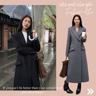 (Góc nhỏ của Mây - ORDER) PSM26 Áo oác dạ Pusumede dáng dài chiết eo túi nắp cao cấp GNCM