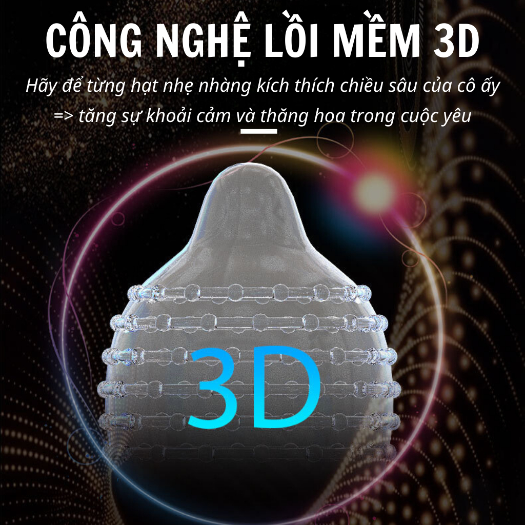 Bao cao su SLM siêu mỏng 001, kéo dài thời gian, nhiều gel bôi trơn - Hộp 10 bcs