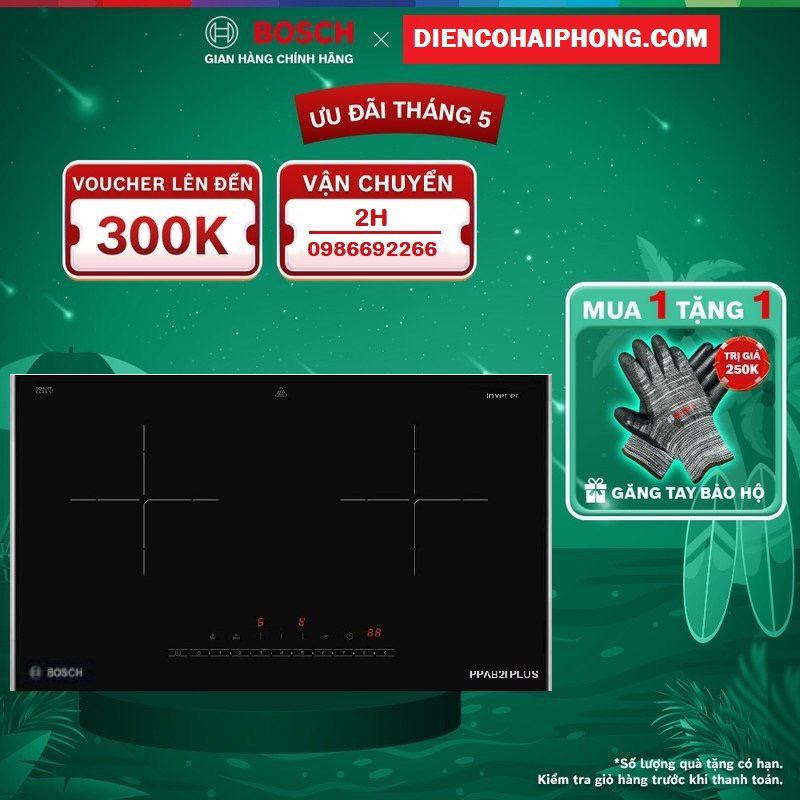 Bếp từ đôi Bosch ppab2i Plus Mặt kính Schott Ceran