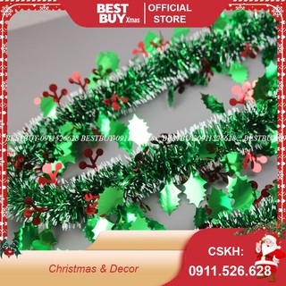 Dây chồn xanh tuyết 2m x 15cm/9cm trang trí noel 2023