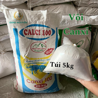[Túi 5kg] Canxi 100 (Calci 100) - Giúp tôm cứng vỏ nhanh sau khi lột xác, ổn định và gây màu nước