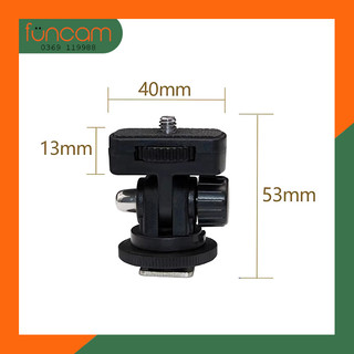 Đầu chuyển đầu 1/4" male gắn lên cold shoe máy ảnh, tripod