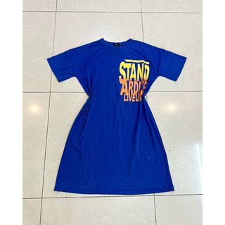 đầm suông xanh chữ