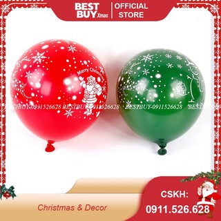 Bóng bay xanh đỏ noel 12 inch