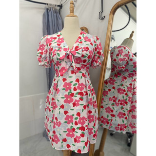 (Bigsize) Đầm hoa dáng ngắn cut ngực đi biển đi du lịch (60-80kg)
