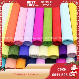 1 Cuộn giấy nhún, giấy nhăn làm hoa 50cm x 2,5m - phụ kiện hoa