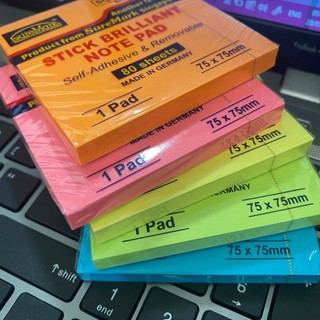 Giấy note màu dạ quang Sure Mark 3 x 3 xấp 80 tờ