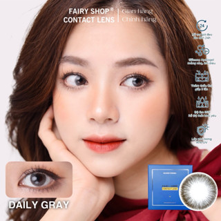 Kính Áp Tròng Cao Cấp Daily Gray D2 14.0mm - Kính Áp Tròng FAIRY SHOP CONTACT LENS độ 0 đến 8 Silicone Hydrogel
