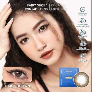 Kính Áp Tròng Cao Cấp Daily Brown 14.0mm - FAIRY SHOP CONTACT LENS - độ cận 0 đến 8 Silicone Hydrogel