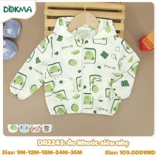 (8-14kg) Áo Khoác Siêu Nhẹ Xinh Xắn Cho Bé Dokma DA2243