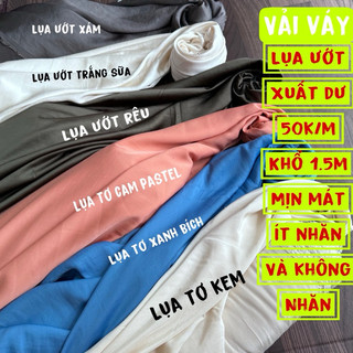 Vải Lụa Ướt, Lụa Hoa, Hàn có 12 màu- May áo Nhẹ bay- Váy maxi rất đẹ