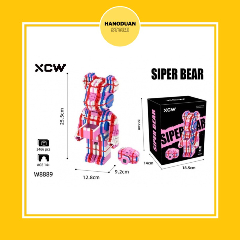 Lego Lắp Ráp Bearbrick (Có Sẵn) - Không Hộp - Hanoduan Store