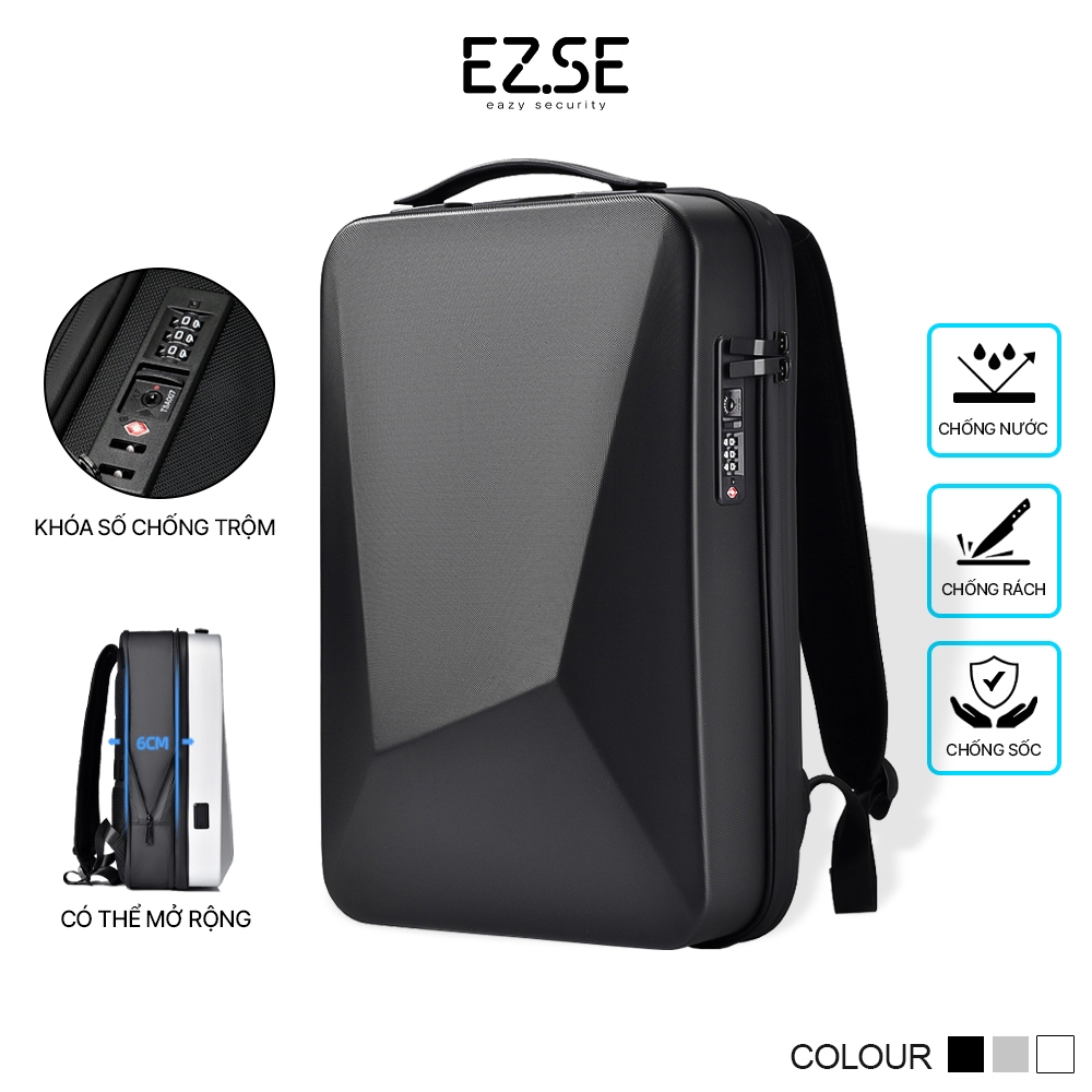 Balo laptop chống sốc chống nước cao cấp có khóa số chống trộm EAZY BLA06 , Balo đựng laptop 17 inch hiện đại