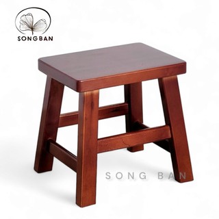Ghế đôn gỗ cao su cao 30cm, ghế đẩu gỗ mặt chữ nhật - hàng vn xuất khẩu