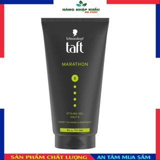Keo vuốt tóc nam cứng Taft Schwarzkopf Marathon 6, gel vuốt tóc nam tạo kiểu, 150ml xuất xứ Đức