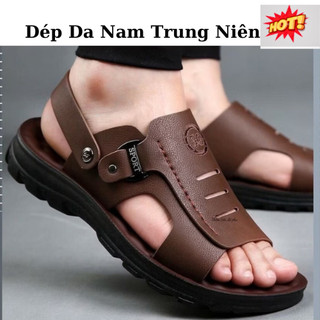 Dép Da Nam Trung Niên Cao Cấp Sang Trọng Lịch Lãm