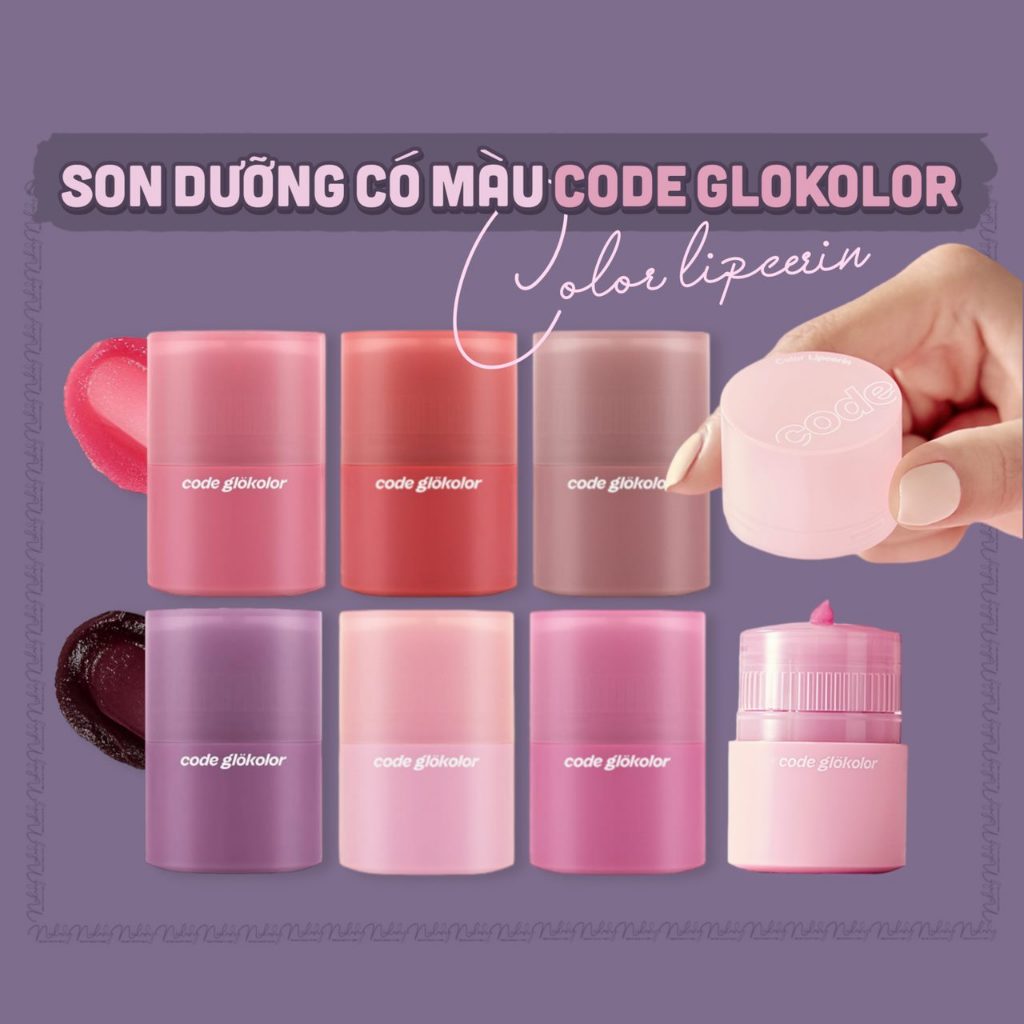 (HSD 22/2/2027) Son dưỡng có màu Code Glokolor Color Lipcerin 15ml