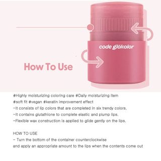 (HSD 22/2/2027) Son dưỡng có màu Code Glokolor Color Lipcerin 15ml