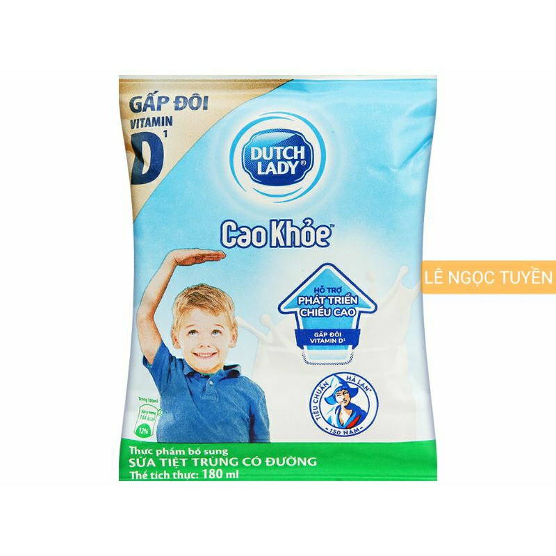 Sữa tiệt trùng có đường Dutch Lady cao khỏe 180ml