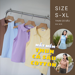 (HOẢ TỐC HCM / NHIỀU MÀU) Áo thun cá sấu cổ polo không tay cao cấp cotton Mịn thiết kế co giãn 4 chiều