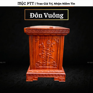 Đôn vuông mẫu Sen gỗ Hương Đá mặt 30 cao 40 50 60 cm kê tượng . kê cây cảnh trang trí nhà cửa