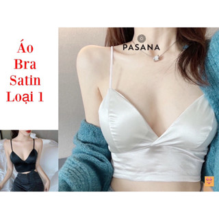Áo bra hai dây chất lụa phi bóng loại 1 , Áo lót satin bản to 8 móc cài có đệm mút cao cấp
