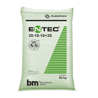 1kg phân đức entec 20-10-10+3s, chiết lẻ từ bao 25kg, bung chồi đâm tược, xanh cây dày lá, mập đọt