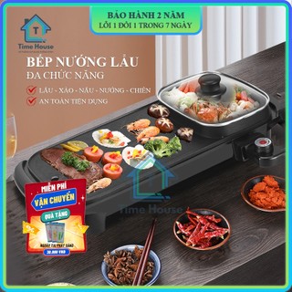 Nồi lẩu đa năng lẩu, nướng kiểu Hàn, bếp nướng đa năng công suất lớn, 5 mức điều chỉnh nhiệt thông minh, chống dính
