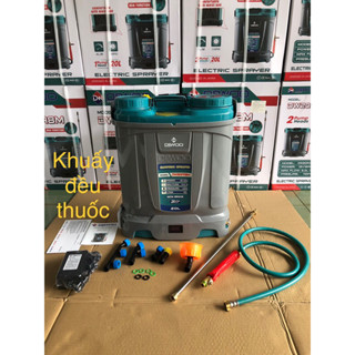 Bình xịt điện cao cấp Dewoo có khuấy thuốc, bơm đôi, 12v 12ah, 20lit
