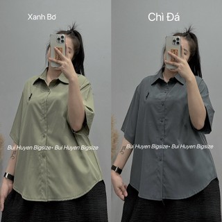 Áo sơ mi cộc tay basic thêu ngựa bigsize form 95kg