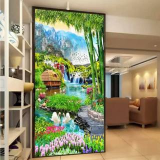 Tranh thêu kín phong cảnh E296 , Tranh chưa thêu
