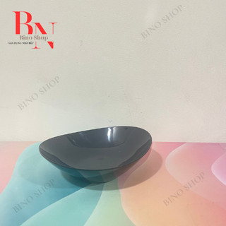 Chén Nhựa Melamine Oval Màu Đen