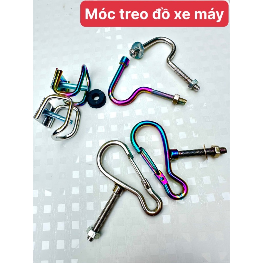 Móc Treo Đồ Xe Máy, Móc TiTan 7 Màu,Móc Treo Inox,Móc Treo Đồ TiTan 7 Màu