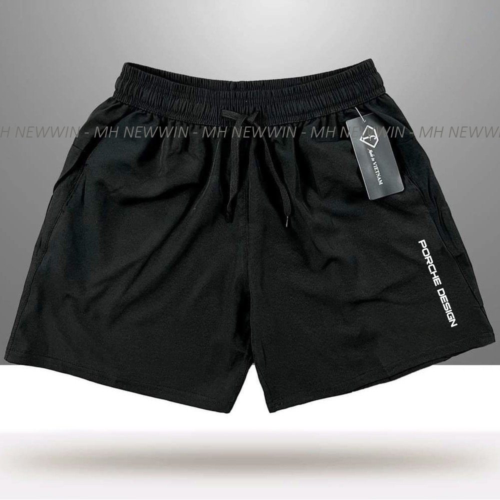 Quần đùi thể nam - Mẫu POSCHE DESIGN Chất thun mè - Thoáng khí - Co giãn Size 45-95kg