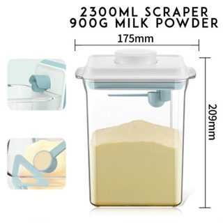 Ankou hộp trữ sữa Hộp Đựng Trong Suốt Có Muỗng Và Giá Đỡ 2300ml (Hình Chữ Nhật)