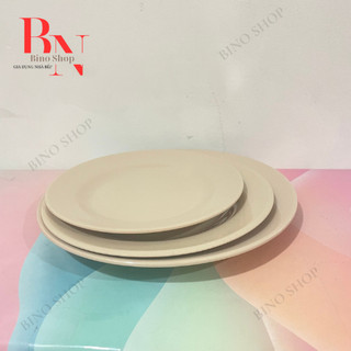 Dĩa Nhựa Melamine Cạn Màu Nâu