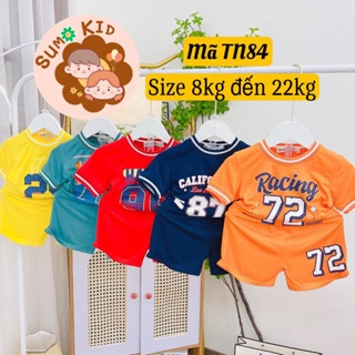 Bộ Ngắn Tay Thun Lạnh Bé Trai Thể Thao In Số size 9kg đến 22kg mã TN84