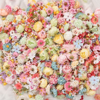 Sét 20/50 Đầu Bông Hoa Nhiều Màu Hỗn Hợp Hoa Nhân Tạo Hoa Lụa Hoa Giả Cho Trang Trí Nhà Trang Trí Đám Cưới DIY Vòng Hoa
