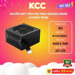 NGUỒN MÁY TÍNH MSI MAG A650BN 650W A750BN 750W ( 80 PLUS BRONZE/MÀU ĐEN) - Chính Hãng Bảo Hành 3 Năm