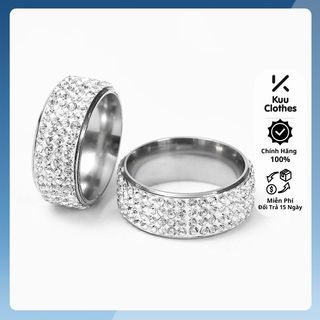 Nhẫn nam titan không gỉ nhẫn đính đá lấp lánh DRING KuuClothes Màu Bạc Cá Tính cho nam nữ Nhiều Lựa Chon  - Nhẫn DRING