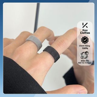 Nhẫn nam titan chất liệu cao cấp không gỉ Elas Ring Phong Cách Hiphop Kuu Clothes Màu Đen Bạc Đẹp Cao Cấp- Elas Ring