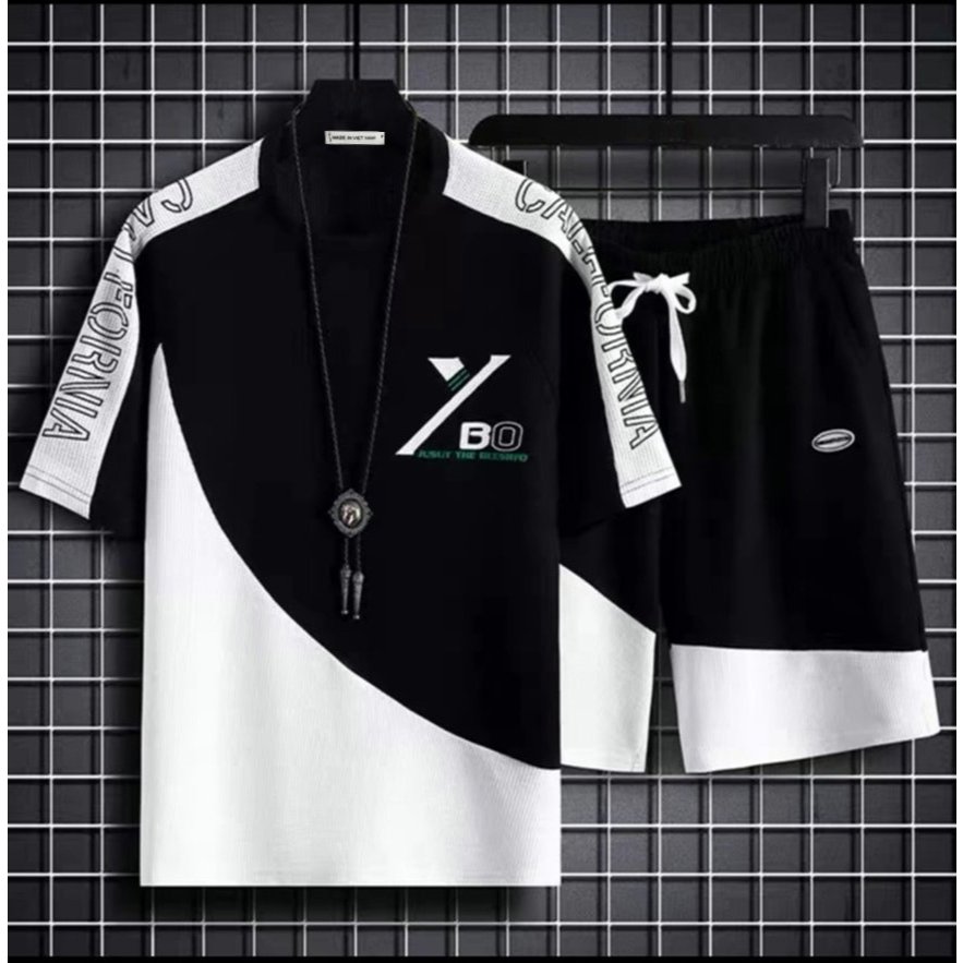 Bộ YBO thể thao Athena nam mùa hè chất cotton tổ ong, đồ bộ nam form dáng trẻ trung