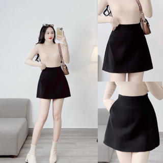 Chân váy chữ A công sở dáng ngắn túi 2 bên basic lưng cạp cao dễ mặc có bigsize